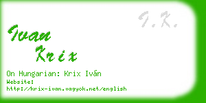ivan krix business card